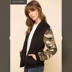 Black and camo bomber jacket